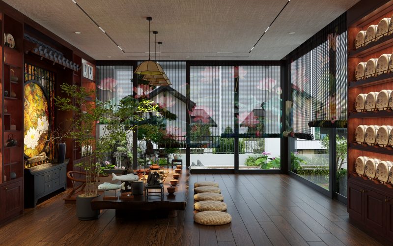 xu hướng thiết kế phòng trà 