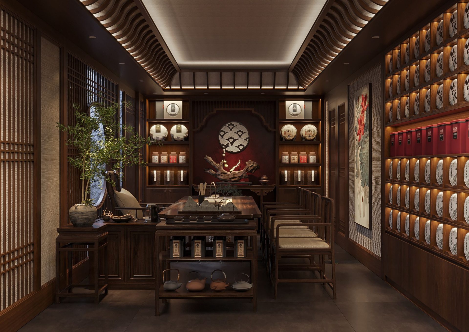 Nội thất phòng trà Tây Hồ