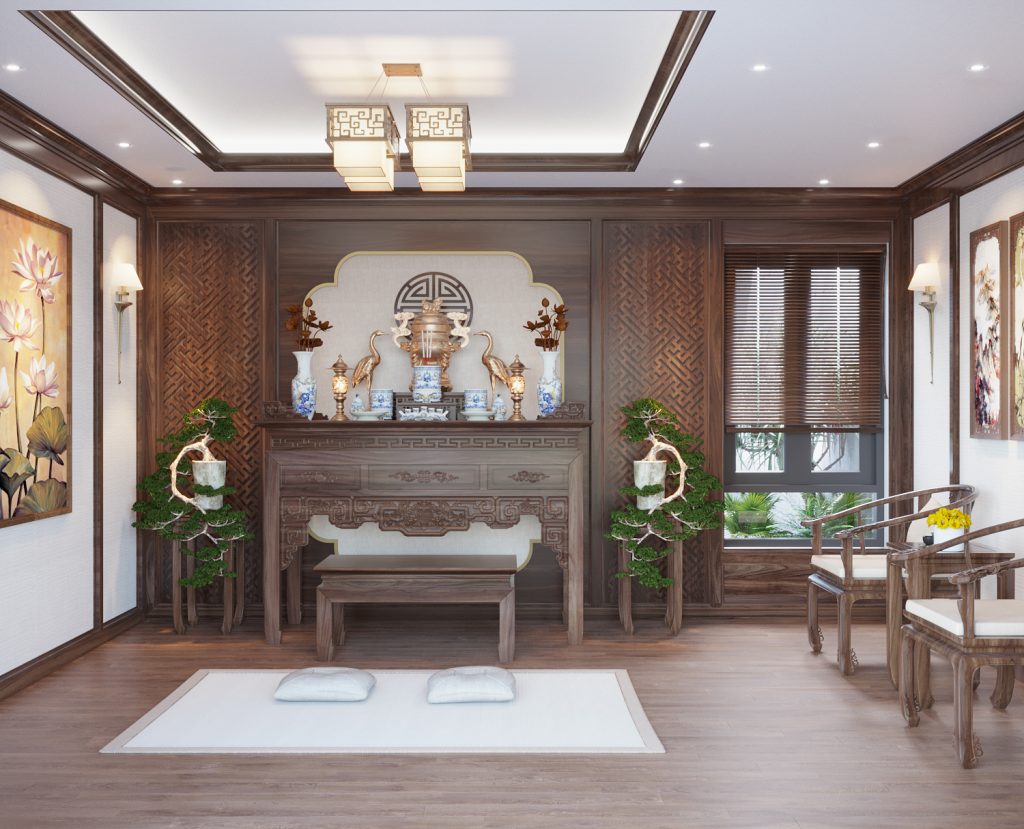 TOP 10 Mẫu Phòng Thờ Sang Trọng, Chuẩn Phong Thủy Cho Nhà Đẹp 2026 1 Mẫu phòng thờ