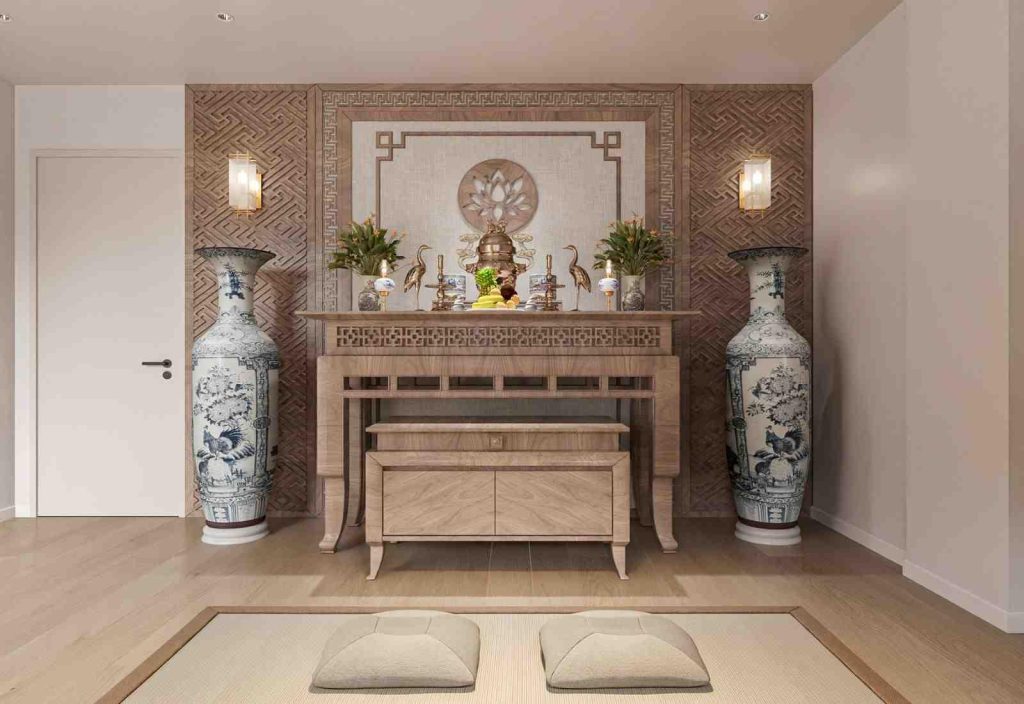 TOP 10 Mẫu Phòng Thờ Sang Trọng, Chuẩn Phong Thủy Cho Nhà Đẹp 2026 7 thiet ke phong tho 1050